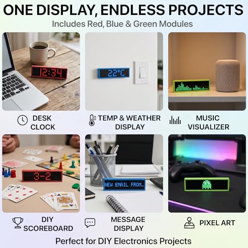 Lonely Binary 3-Pack 32x8 LED Matrix MAX7219 3-Color for Arduino ESP32