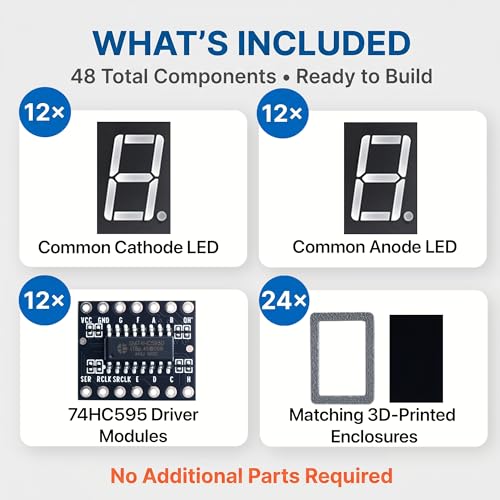 Lonely Binary 24-Pack 0.56" 7-Segment LED 74HC595 Driver for Arduino ESP32