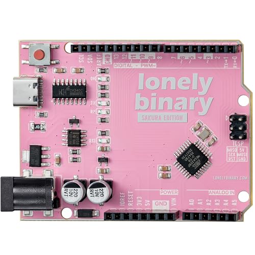 Lonely Binary UNO R3 ATmega328P Board USB-C Sakura Pink for Arduino IDE
