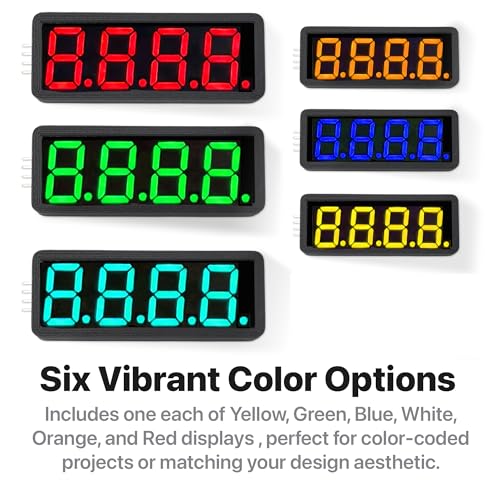 Lonely Binary 6-Pack TM1637 4-Digit 0.56" LED Display for Arduino & ESP32