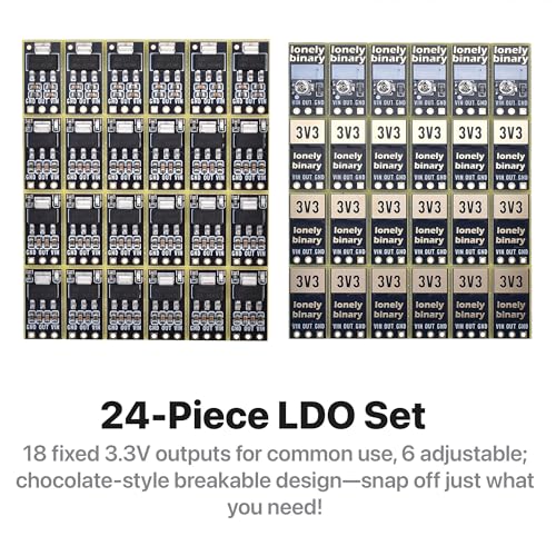 Lonely Binary 24-Pack AMS1117 LDO Regulator 18x 3.3V + 6X Adjustable Module