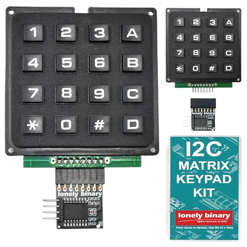 LONELY BINARY 2-Pack 4x4 Matrix Keypad with I2C Adapter for Arduino IDE
