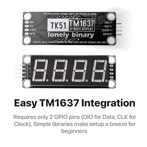 Lonely Binary 6-Pack TM1637 4-Digit 0.56" LED Display for Arduino & ESP32