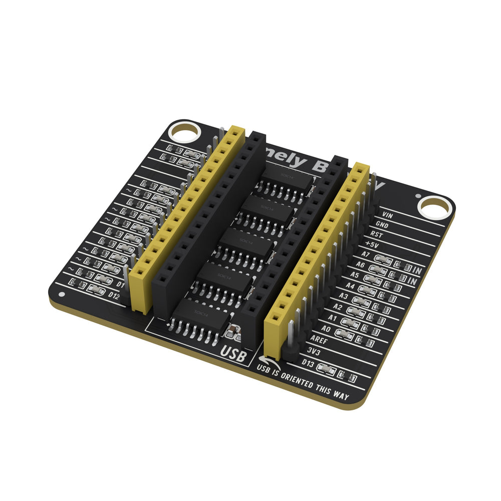 PinPulse LED shield for Nano, oblique view