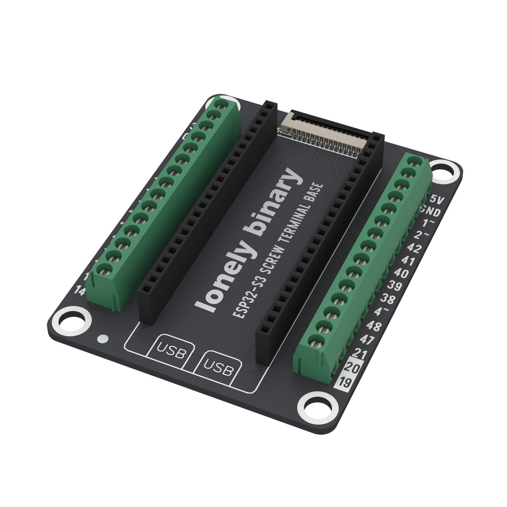 ESP32-S3 Screw Terminal Base, angled view