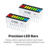 LONELY BINARY 12-Pack 10-Segment LED Bar Graph 6-Color Resistor PCB Case