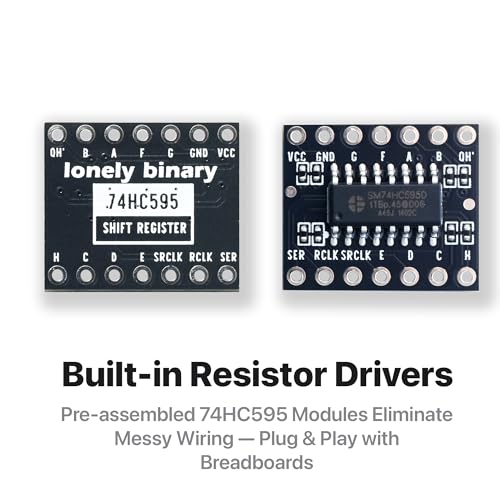 Lonely Binary 24-Pack 0.56" 7-Segment LED 74HC595 Driver for Arduino ESP32