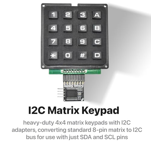 LONELY BINARY 2-Pack 4x4 Matrix Keypad with I2C Adapter for Arduino IDE