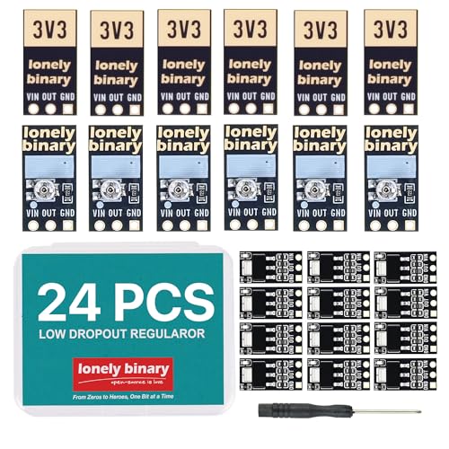 Lonely Binary 24-Pack AMS1117 LDO Regulator 18x 3.3V + 6X Adjustable Module