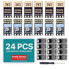 Lonely Binary 24-Pack AMS1117 LDO Regulator 18x 3.3V + 6X Adjustable Module