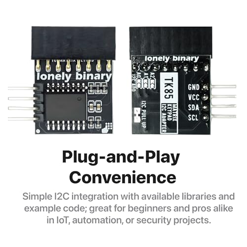 LONELY BINARY 2-Pack 4x4 Matrix Keypad with I2C Adapter for Arduino IDE