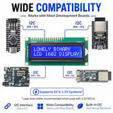 Lonely Binary 3-Pack 1602 LCD Display Module, Built-in I2C, 16x2 Blue