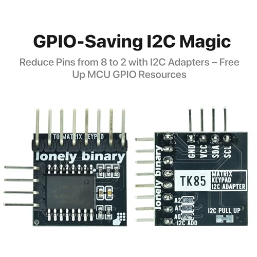 LONELY BINARY 5-Set I2C 4x4 Matrix Membrane Keypad for Arduino ESP32 Pico