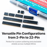 Lonely Binary 160-Piece 2.54mm Female Pin Header Kit, Single Row Straight