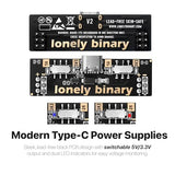 Lonely Binary Breadboard Power Supply Kit 2x830 2x400 USB-C 3.3V/5V