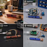 Lonely Binary MAX7219 Vintage Tube LED Clock Kit for ESP32 & Arduino