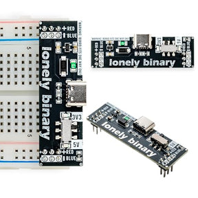 Lonely Binary 3-Pack Breadboard Power Supply 3.3V 5V USB-C Switchable