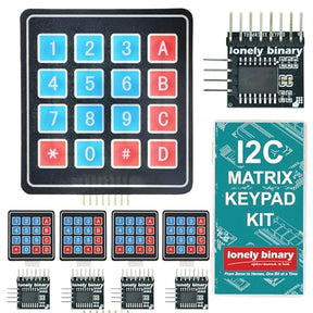 LONELY BINARY 5-Set I2C 4x4 Matrix Membrane Keypad for Arduino ESP32 Pico