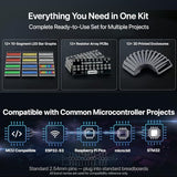 LONELY BINARY 12-Pack 10-Segment LED Bar Graph 6-Color Resistor PCB Case