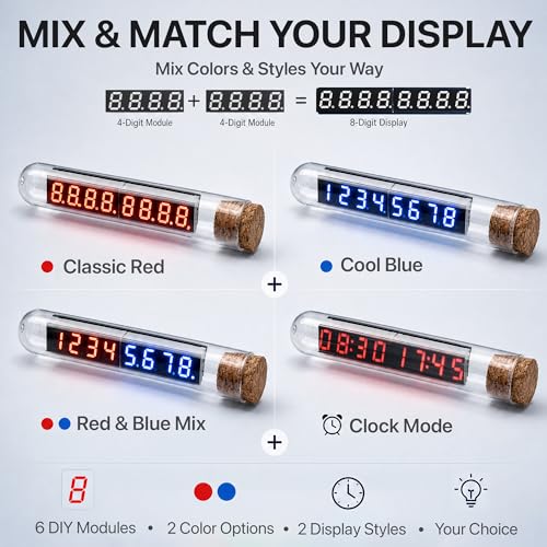 Lonely Binary MAX7219 Vintage Tube LED Clock Kit for ESP32 & Arduino