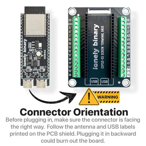 Lonely Binary ESP32-S3 N16R8 Dev Board + Screw Terminal Base, FPC Port