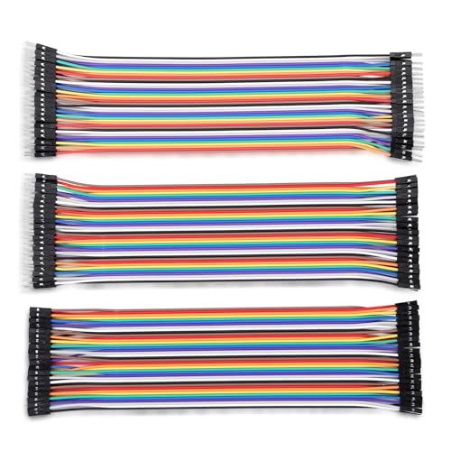 LONELY BINARY 120-Pack Breadboard Jumper Wires 20cm M-M M-F F-F for Arduino