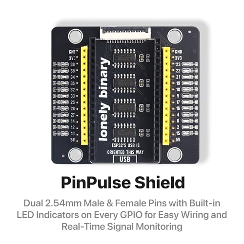 Lonely Binary ESP32 PinPulse Shield GPIO LED Display Port for Arduino IDE