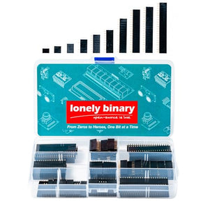 Lonely Binary 160-Piece 2.54mm Female Pin Header Kit, Single Row Straight