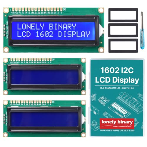 1602 I2C LCD Display 16x2, Blue, 3-Pack