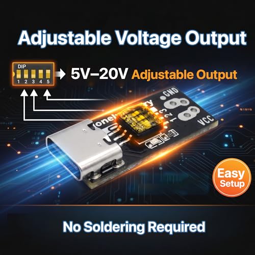 Lonely Binary 12-Pack USB-C PD Trigger 100W Decoy DIP 5-20V Screw Terminal
