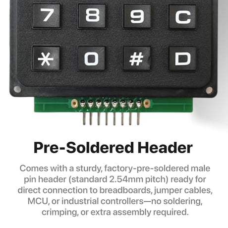 LONELY BINARY 2-Pack 4x4 Matrix Keypad with I2C Adapter for Arduino IDE