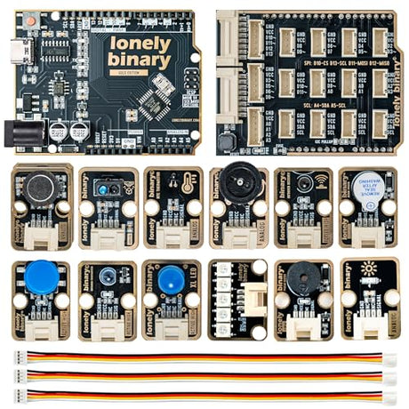 Lonely Binary TinkerBlock UNO R3 Starter Kit 12 Sensors for Arduino IDE