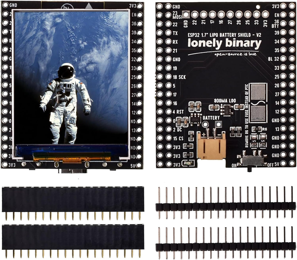 ESP32 1.8" LCD Dev Board + LiPo Expansion Shield