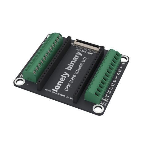 ESP32 Screw Terminal Base, angled view
