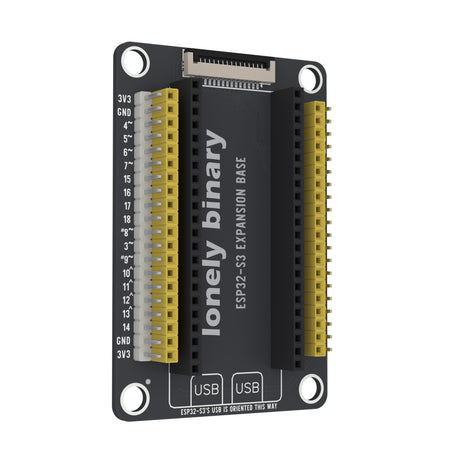 ESP32-S3 Expansion Base swung 30 degrees away on its left edge